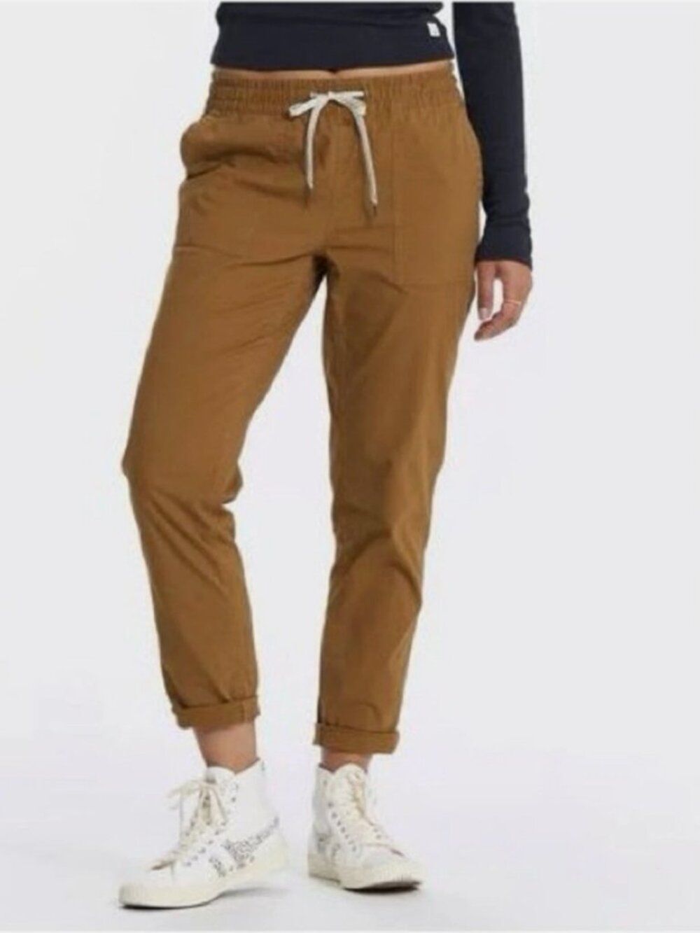 Vuori Women's DurraTerra Ripstop Fabric Drawstring Pants In Caramel Brown Large